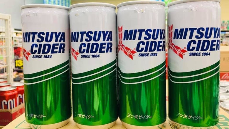 Cans of Mitsuya Cider