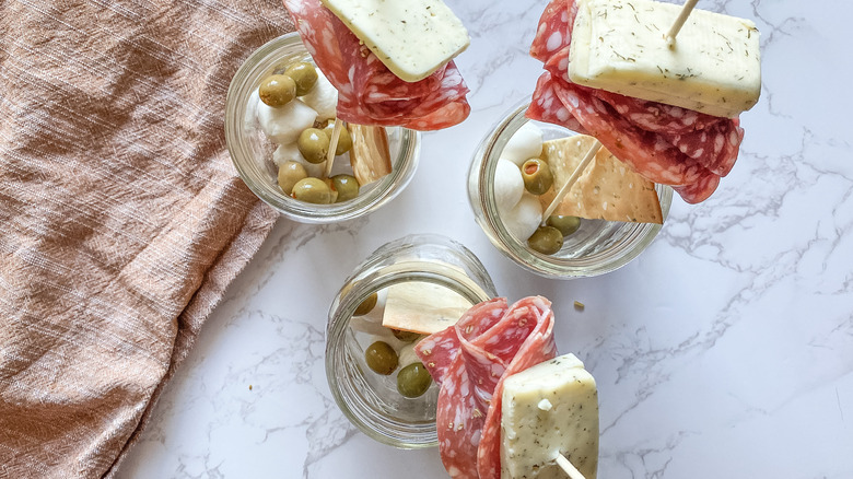 jars with charcuterie