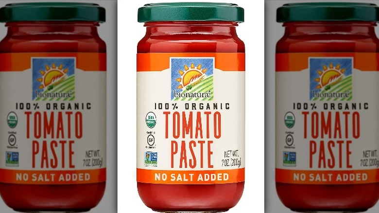 Bionaturae Organic Tomato Paste in a jar.