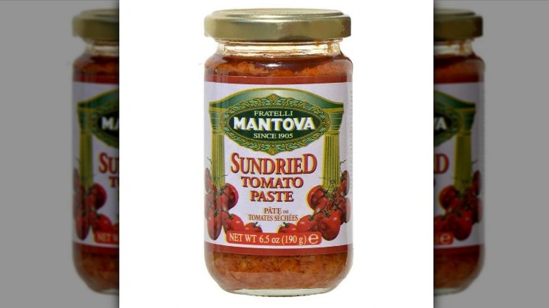 A jar of Mantova Sundried Tomato Paste.