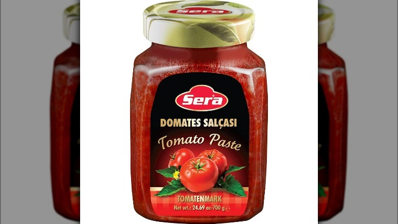 A jar of Sera Double Concentrate Tomato Paste.