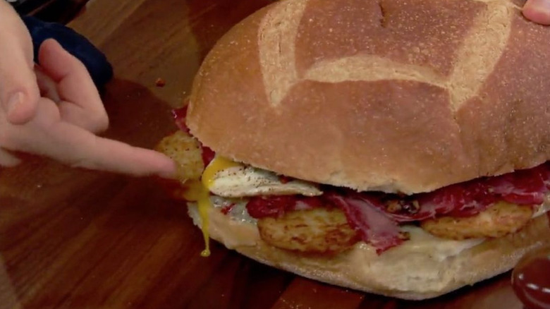 Jeff Mauro's breakfast Muffuletta sandwich