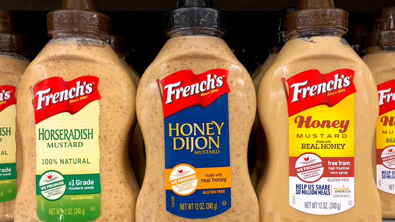 French's brand mustards on grocery store shelf
