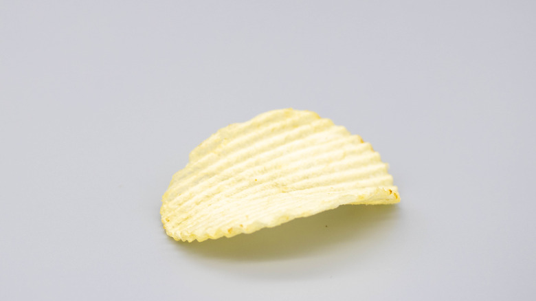 One ridged potato chip