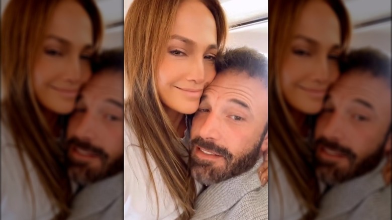 Jennifer Lopez and Ben Affleck hugging