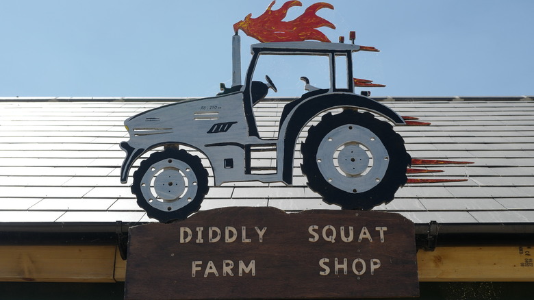 Sign for Jeremy Clarkson's Diddly Squat Farm