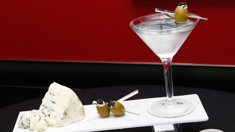 Martini with blue cheese olives