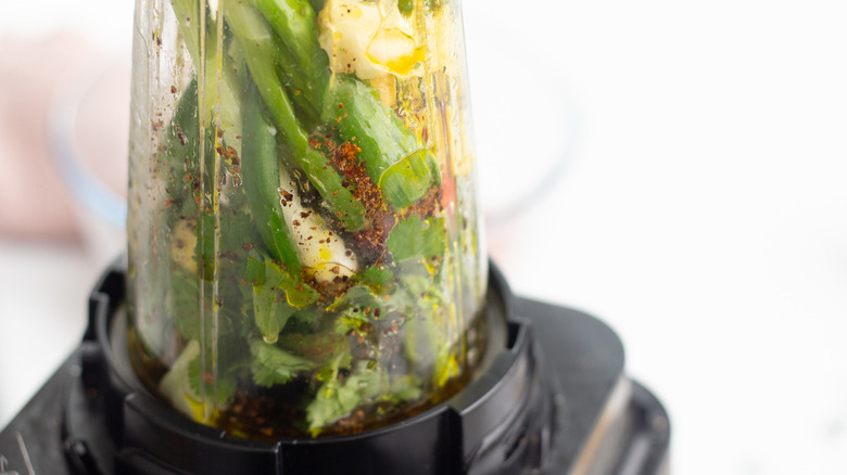 Mixed veggies in small blender