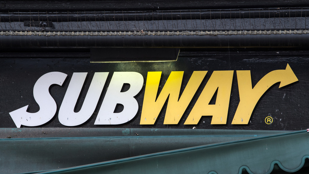 gritty Subway sign