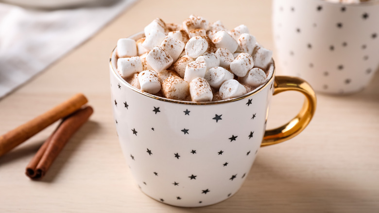 Hot chocolate with mini marshmallows