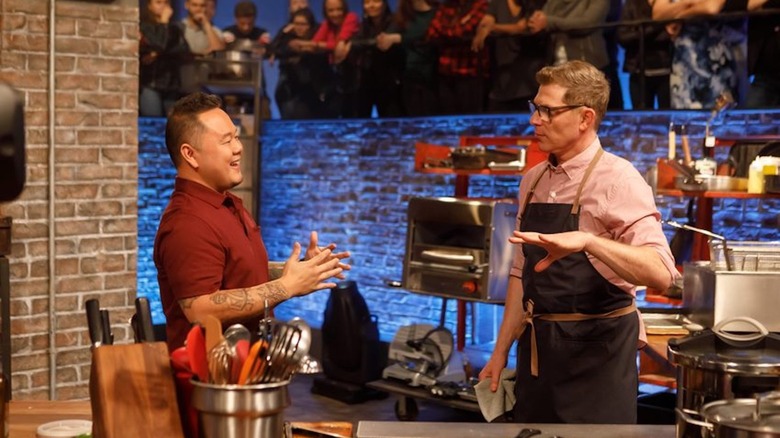 Jet Tila hosts on set of Beat Bobby Flay