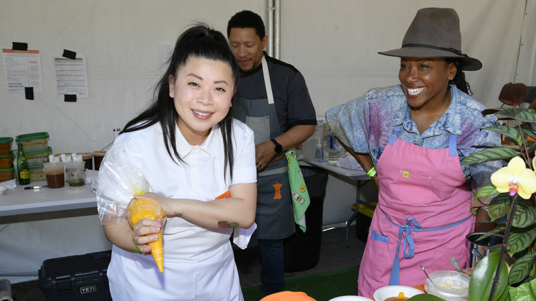 Chefs Mei Lin and Nyesha Arrington smiling