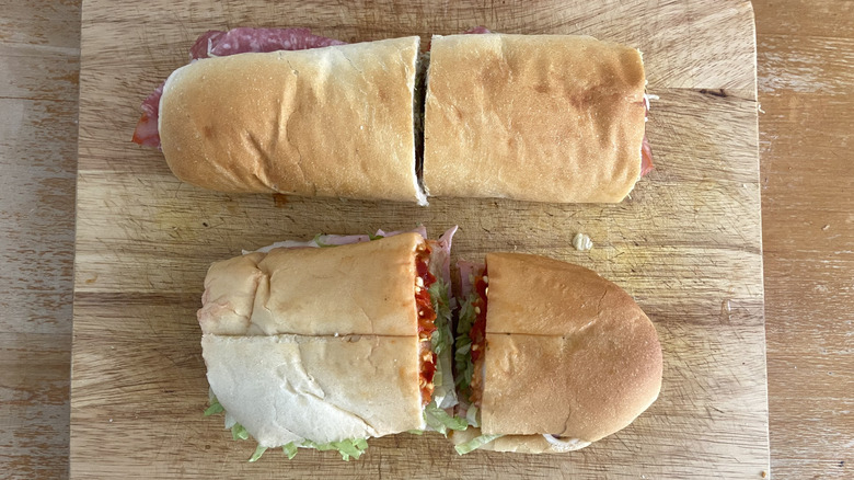 full sandwiches overhead view