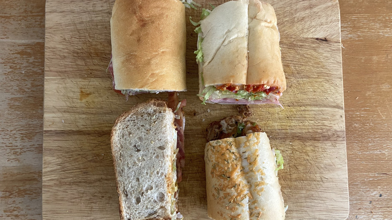 sandwich halves overhead view