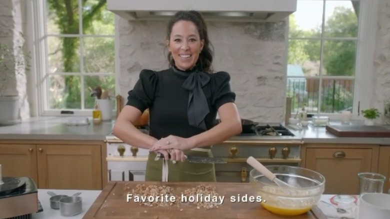 Joanna Gaines chopping nuts