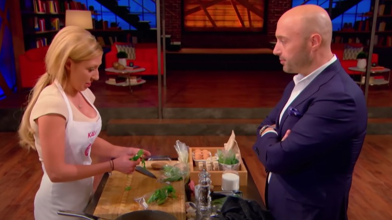 Joe Bastianich talks to a contestant