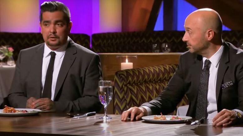 Joe Bastianich and Aarón Sánchez talking