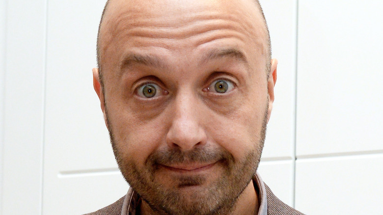 Joe Bastianich looking wide-eyed in surprise