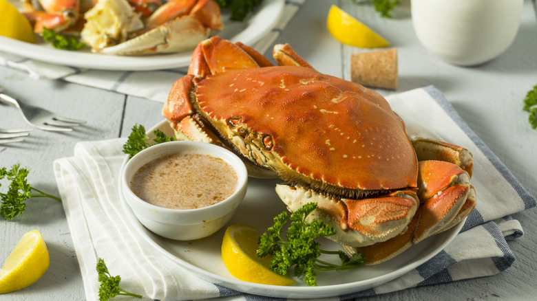 platter of dungeness crab