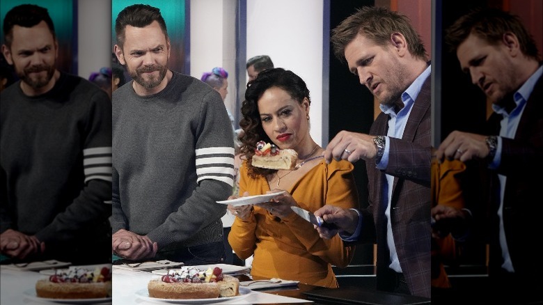 Joel McHale and Crime Scene Kitchen judges