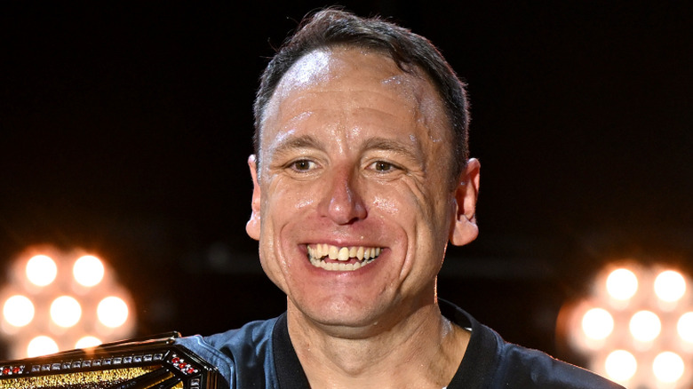 Joey Chestnut smiling in close-up