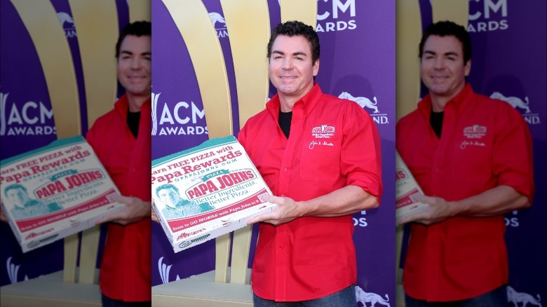 john schnatter with papa johns pizza