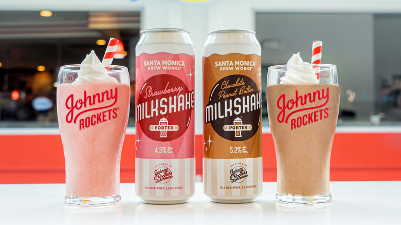 Johnny Rockets milkshakes and beer cans