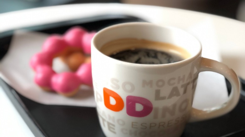 Cup of dunkin' coffee