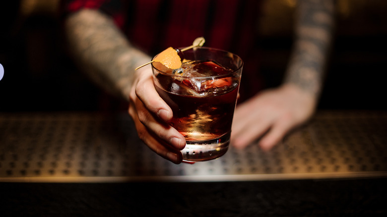 A Godfather cocktail served at a bar