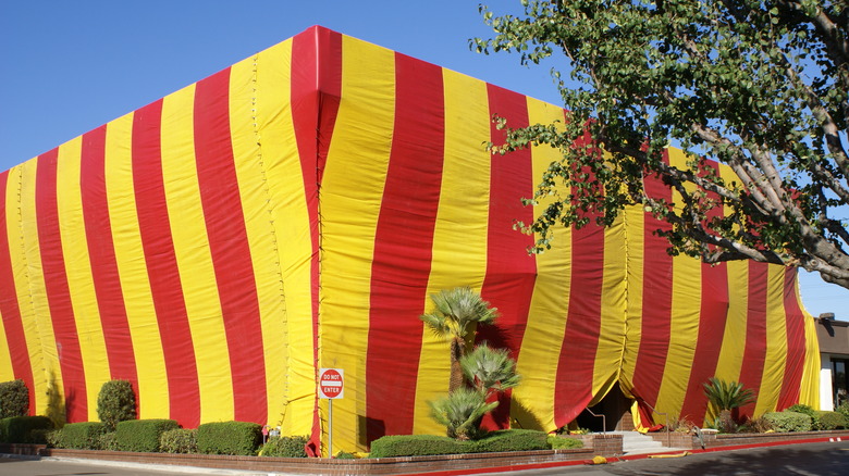 A building being fumigated