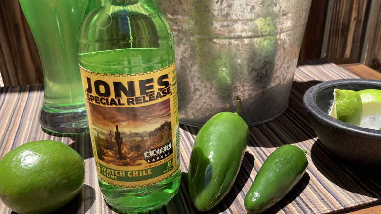 Jones soda with lime and peppers