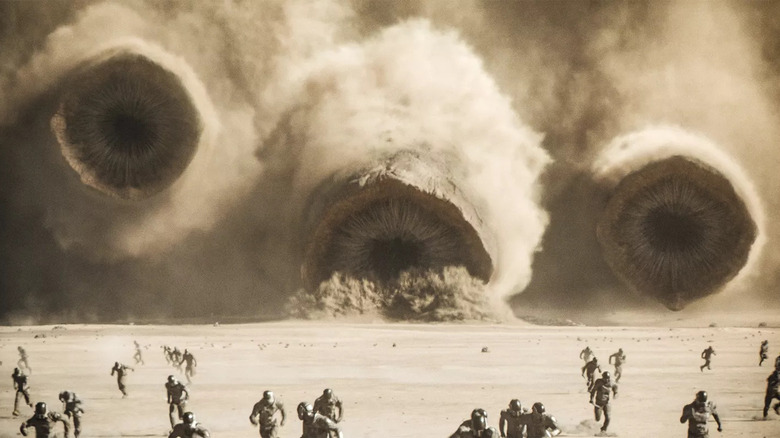 Sandworms in "Dune: Part Two"