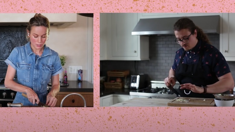 Joshua Weisman and Brie Larson share a cooking session