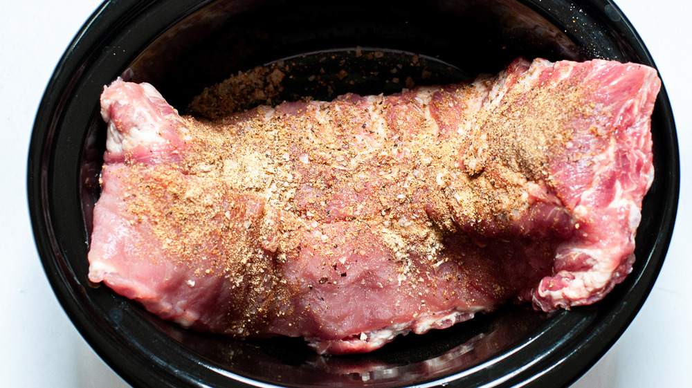 ribs coated with a dry rub