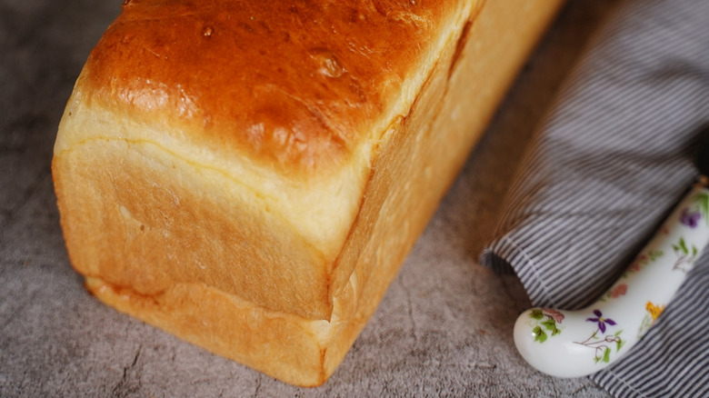 homemade loaf of white bread