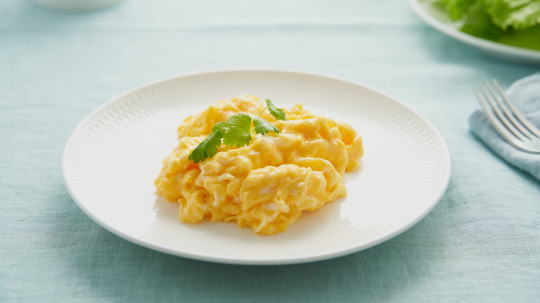 Plate of scrambled eggs