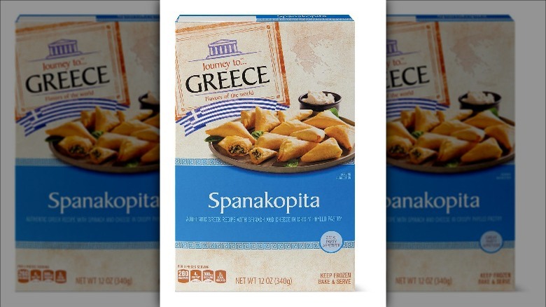 box of frozen spanakopita