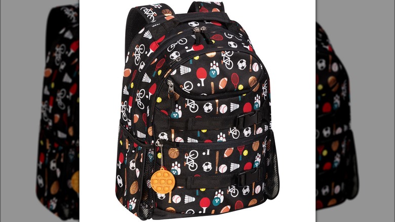 Backpack with sports print 