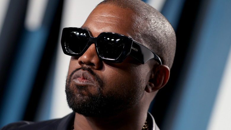 close up of kanye west 