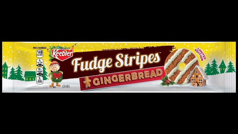 Package of Keebler Gingerbread Fudge Stripe cookies