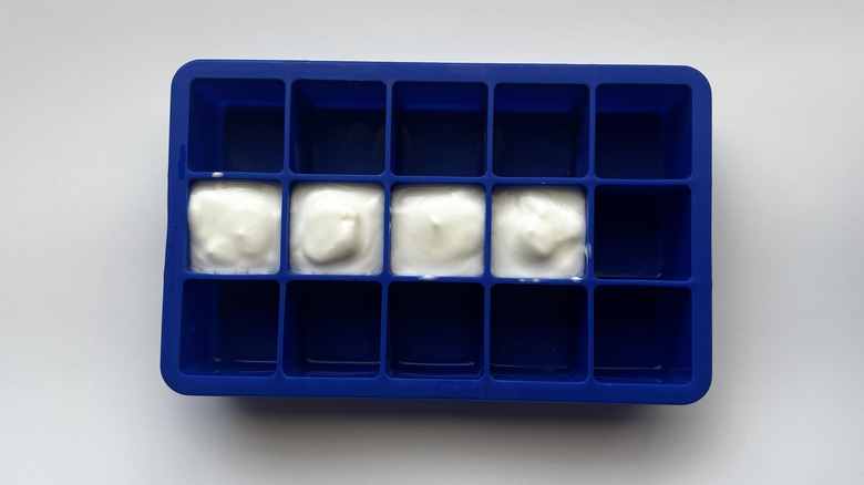 kefir ice cubes in tray