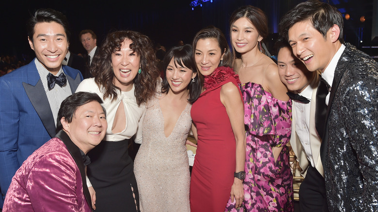 Ken Jeong with the cast of Crazy Rich Asians