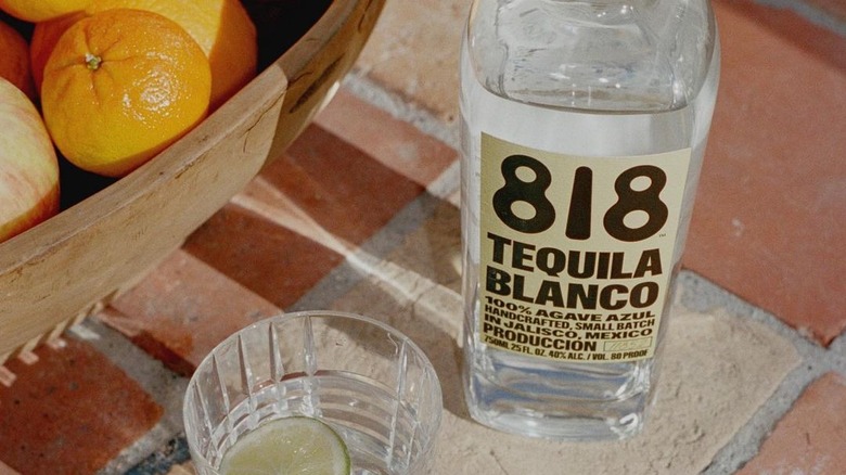 A bottle of 818 Tequila Blanco