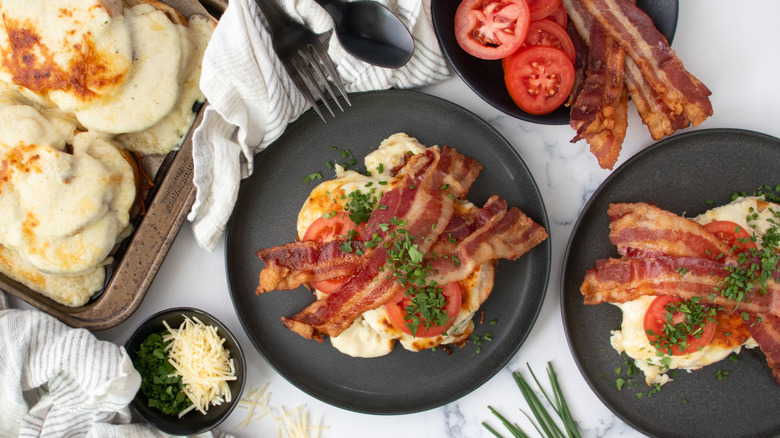 Hot Brown sandwiches on plates