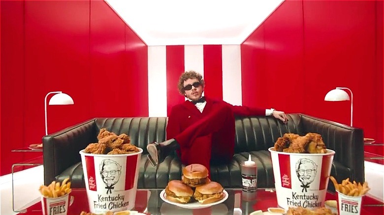 Jack Harlow with KFC food