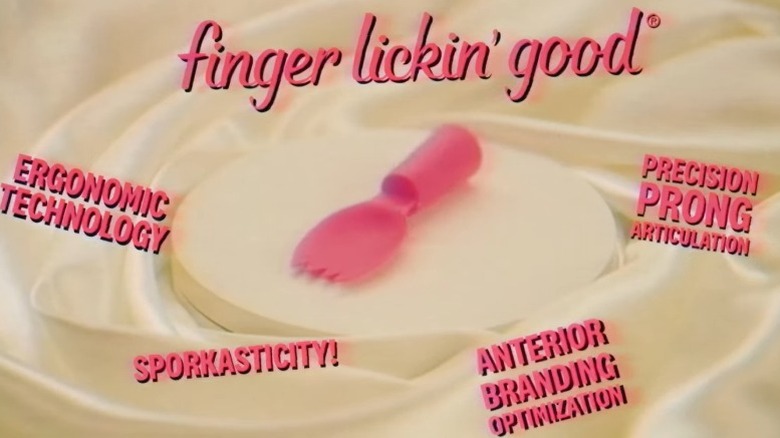 KFC's finger sporks in a fake infomerical