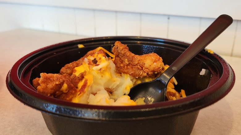 KFC's Smash'd Potato Bowl with spoon