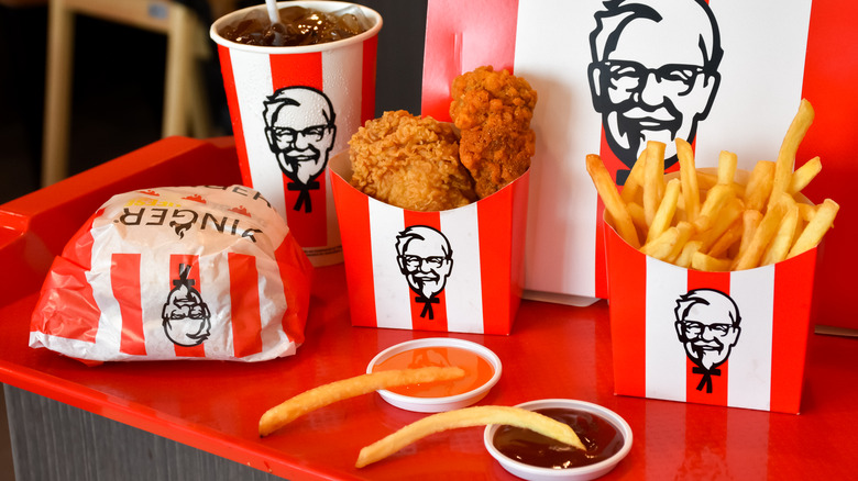 An array of KFC menu items and sides