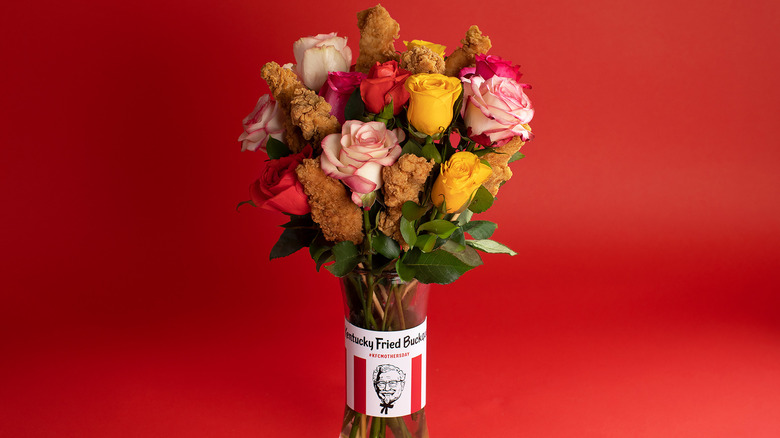 KFC bouquet with red background