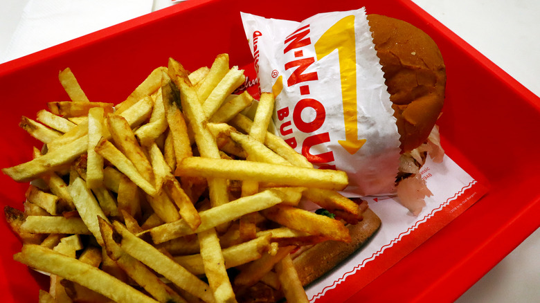 in-n-out burger and fries on tray